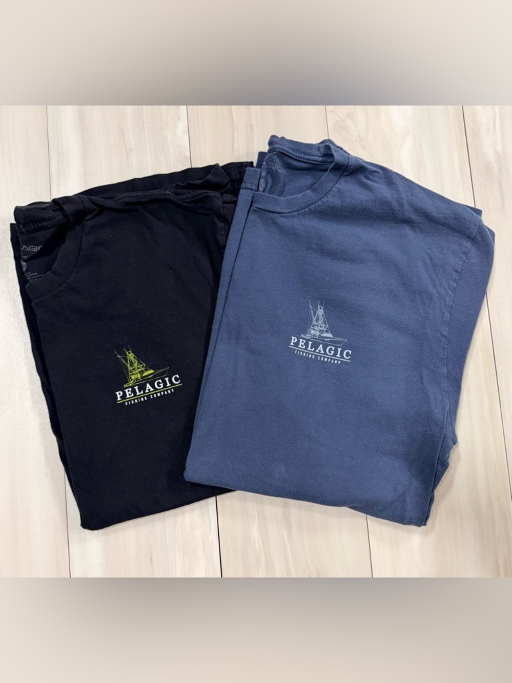 2 Pelagic tee shirts men’s size Large